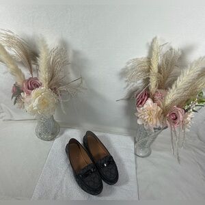 Black & Gray Coach Loafers